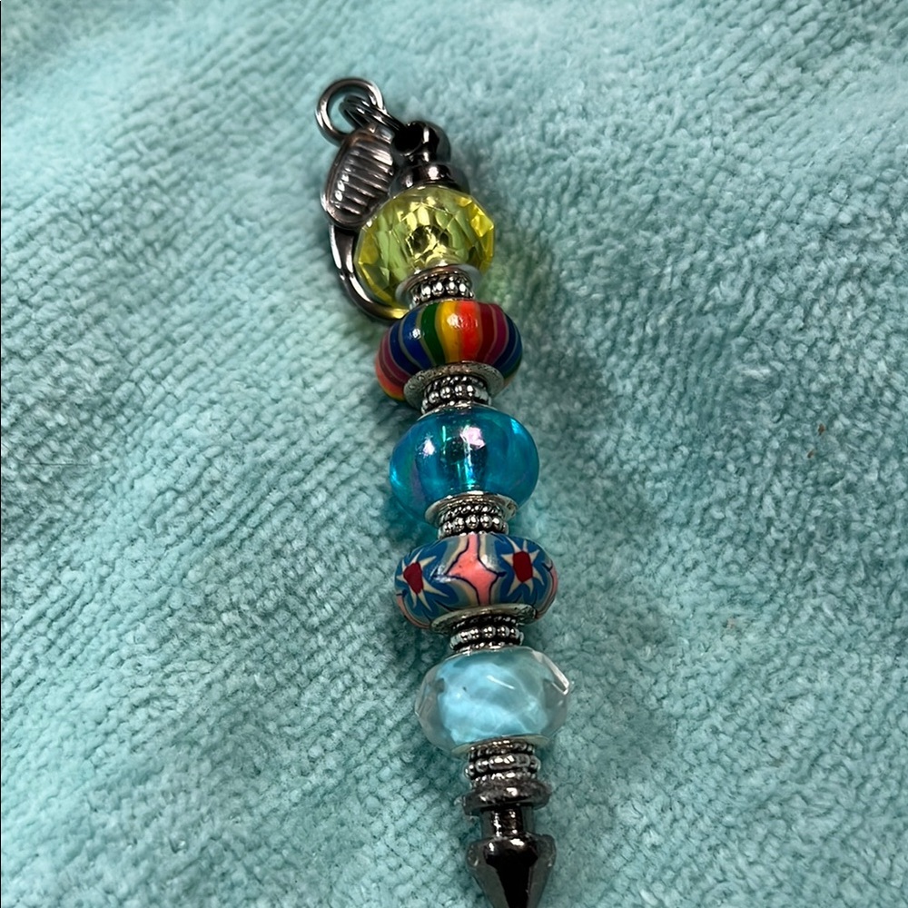 Colorful Beaded Keychain Charm